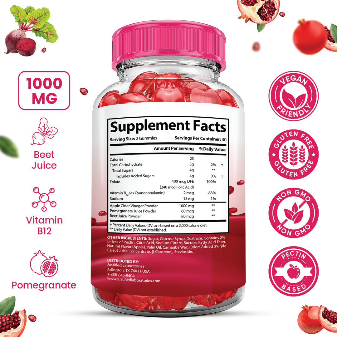Supplement Facts Lipo Bites ACV Gummies 1000MG