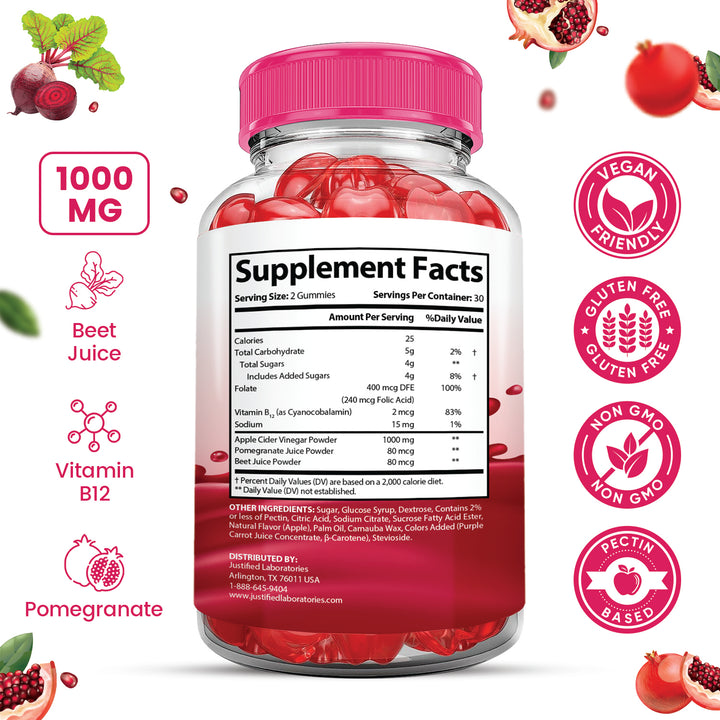 Supplement Facts Lipo Bites ACV Gummies 1000MG