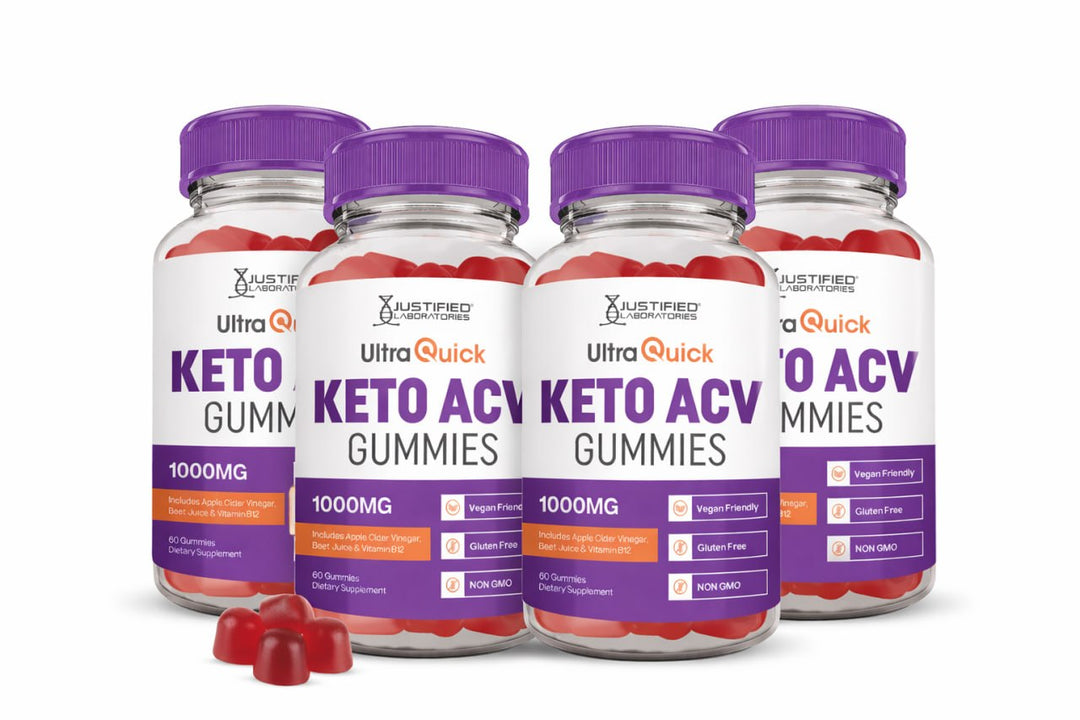 4 Pack Ultra Quick Keto ACV Gummies 1000MG