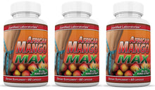 Carica l&#39;immagine nel visualizzatore di Gallery, 3 bottles of African Mango Max 1200 mg Extract Irvingia Gabonensis All Natural 60 Capsules