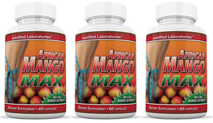 3 bottles of African Mango Max 1200 mg Extract Irvingia Gabonensis All Natural 60 Capsules