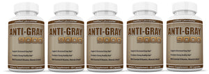 5 bottles of Anti Gray Hair 9000 Assist In Restoring Natural Hair Color and Helps Reduce Gray Hair 60 Capsules