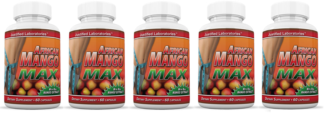 5 bottles of African Mango Max 1200 mg Extract Irvingia Gabonensis All Natural 60 Capsules