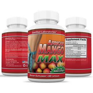 All sides of bottle of the African Mango Max 1200 mg Extract Irvingia Gabonensis All Natural 60 Capsules