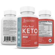 Load image into Gallery viewer, All sides of bottle of the Active Boost Keto ACV Max Pills 1675MG