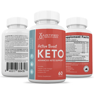 All sides of bottle of the Active Boost Keto ACV Pills 1275MG