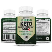 Cargar imagen en el visor de la Galería, All sides of bottle of the ACV For Health Keto ACV Max Pills 1675MG