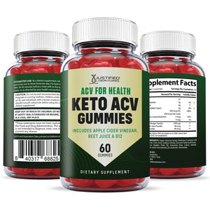 All sides of the bottle of ACV For Health Keto ACV Gummies