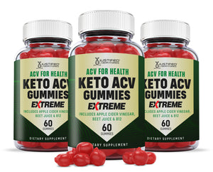 3 bottles of 2 x Stronger ACV For Health Keto Extreme ACV Gummies 2000mg