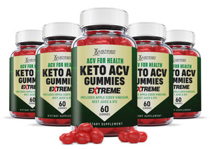 5 bottles of 2 x Stronger ACV For Health Keto Extreme ACV Gummies 2000mg'