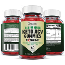 Cargar imagen en el visor de la Galería, All sides of the bottle of the 2 x Stronger ACV For Health Keto Extreme ACV Gummies 2000mg