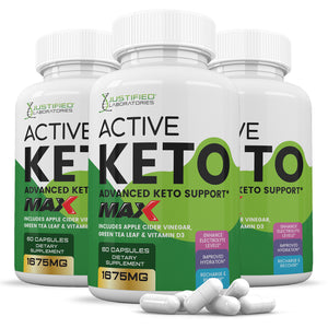 3 bottles of Active Keto ACV Max Pills 1675MG