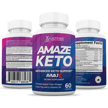 Cargar imagen en el visor de la Galería, All sides of bottle of the Amaze Keto ACV Max Pills 1675MG