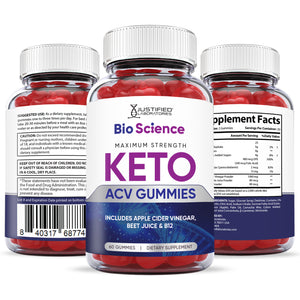 All sides of the bottle of Bio Science Keto ACV Gummies