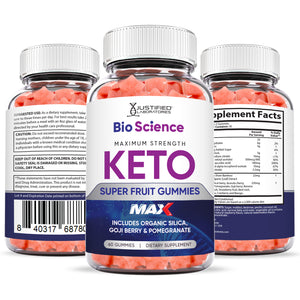 All sides of bottle of the Bio Science Keto Max Gummies