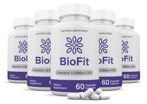 5 bottles of Biofit Probiotic 1.5 Billion CFU Bio Fit Supplement for Men & Women