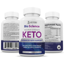 Load image into Gallery viewer, All sides of bottle of the Bio Science Keto ACV Pills 1275MG