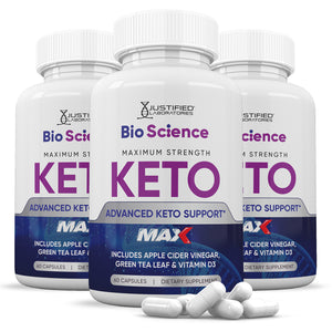 3 bottles of Bio Science Keto ACV Max Pills 1675MG