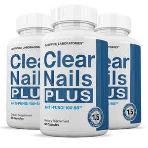 3 bottles of Clear Nails Plus 1.5 Billion CFU Probiotic Pills