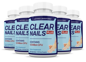 5 bottles of Clear Nails Plus 1.5 Billion CFU Probiotic Pills