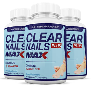 3 bottles of 3 X Stronger Clear Nails Plus Max 40 Billion CFU Probiotic