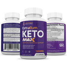 Load image into Gallery viewer, All sides of bottle of the Extra Burn Keto Max 1200MG