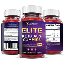 Load image into Gallery viewer, All sides of bottle of the Elite Keto ACV Gummies 