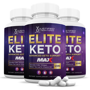 3 bottles of Elite Keto ACV Max Pills 1675MG
