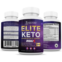 Cargar imagen en el visor de la Galería, All sides of bottle of the Elite Keto ACV Max Pills 1675MG