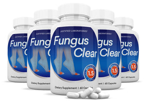 5 bottles of Fungus Clear 1.5 Billion CFU Probiotic Pills