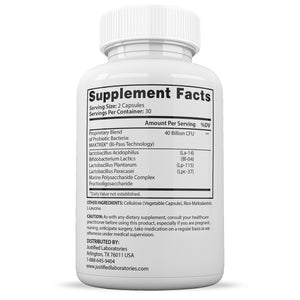 Supplement Facts of 3 X Stronger Fungus Clear Max 40 Billion CFU Probiotic Pills