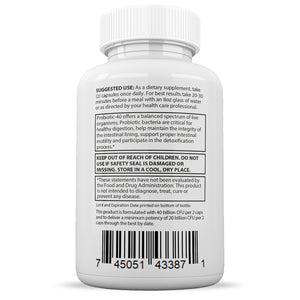 Suggested Use and warnings of 3 X Stronger Fungus Clear Max 40 Billion CFU Probiotic Pills