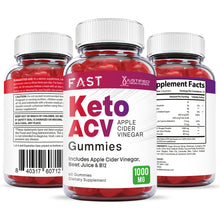 Cargar imagen en el visor de la Galería, All sides of bottle of the Fast Keto ACV Gummies