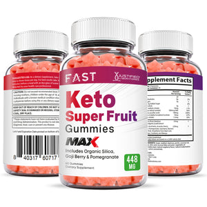 All sides of bottle of the Fast Keto Max Gummies