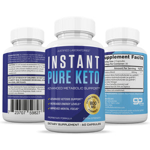 All sides of bottle of the Instant Pure Keto