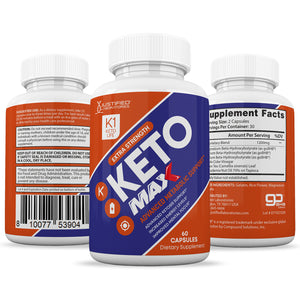 All sides of bottle of the K1 Keto Life Max 1200MG