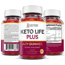 Cargar imagen en el visor de la Galería, all sides of the bottle of Keto Life Plus Keto ACV Gummies 