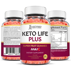 all sides of the bottle of Keto Life Plus Max Gummies