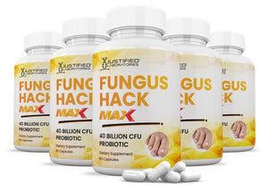 5 bottles of 3 X Stronger Fungus Hack Max 40 Billion CFU Pills