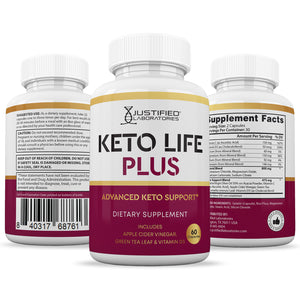 All sides of bottle of the Keto Life Plus ACV Pills 1275MG