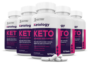 5 bottles of Ketology ACV Keto Pills 1275MG