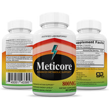 Load image into Gallery viewer, All sides of bottle of the Meticore Keto Pills Supplement 60 Capsules
