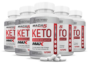 5 bottles of Mach 5 Keto ACV Max Pills 1675MG