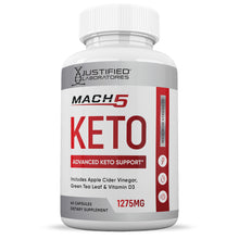 Load image into Gallery viewer, Front facing image of Mach 5 Keto ACV Pills 1275MG