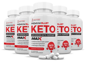 5 bottles of Premium Blast Keto ACV Max Pills 1675MG