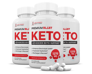 3 bottles of Premium Blast Keto ACV Pills 1275MG