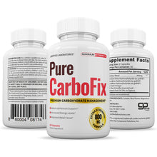 Load image into Gallery viewer, All sides of bottle of the Pure Carbo Fix for Men Women 60 Capsules