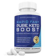 Load image into Gallery viewer, 1 bottle of Rapid Fast Pure Keto Boost Ketogenic Supplement Includes goBHB Exogenous Ketones Premium Ketosis Support 60 Capsules