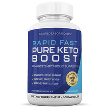 Load image into Gallery viewer, Front facing image of Rapid Fast Pure Keto Boost Ketogenic Supplement Includes goBHB Exogenous Ketones Premium Ketosis Support 60 Capsules