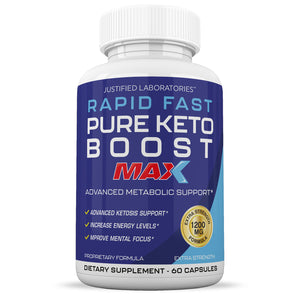 Rapid Fast Pure Keto Boost Max 1200MG Keto Pills Advanced BHB Suplemento cetogénico Cetonas exógenas Cetosis para hombres Mujeres 60 Cápsulas 1 botella...